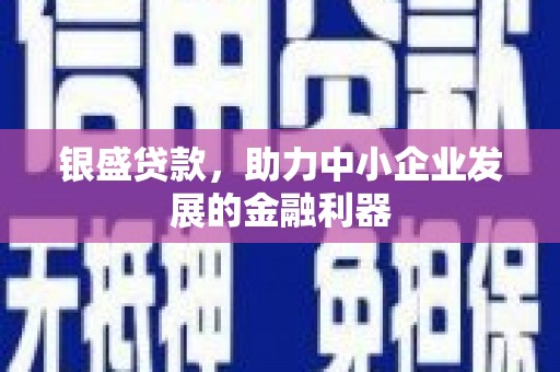 昌吉银盛贷款，助力中小企业发展的金融利器