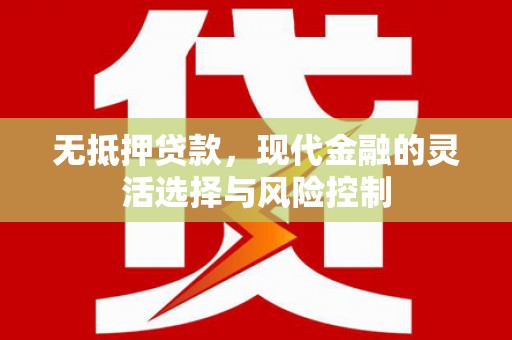 昌吉无抵押贷款，现代金融的灵活选择与风险控制