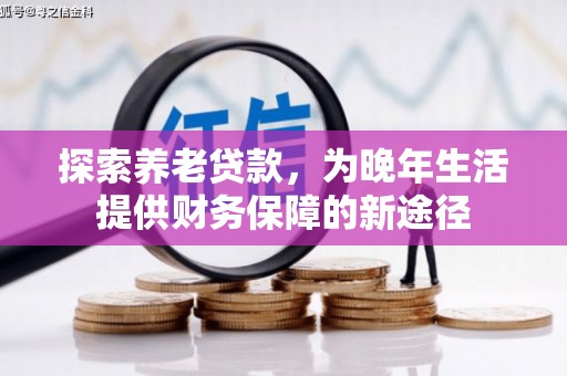 昌吉探索养老贷款，为晚年生活提供财务保障的新途径