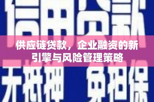 昌吉供应链贷款，企业融资的新引擎与风险管理策略