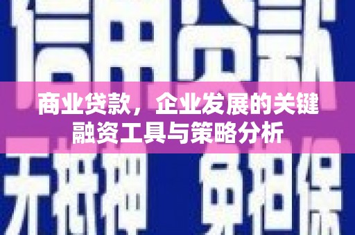 昌吉商业贷款，企业发展的关键融资工具与策略分析