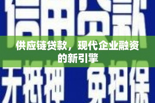昌吉供应链贷款，现代企业融资的新引擎