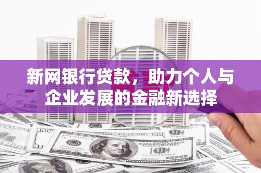 昌吉新网银行贷款，助力个人与企业发展的金融新选择