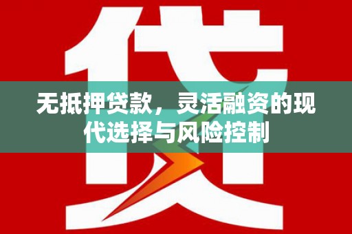 昌吉无抵押贷款，灵活融资的现代选择与风险控制