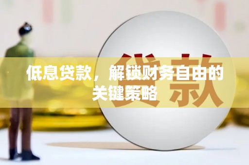 昌吉低息贷款，解锁财务自由的关键策略