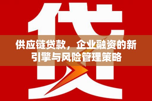 昌吉供应链贷款，企业融资的新引擎与风险管理策略
