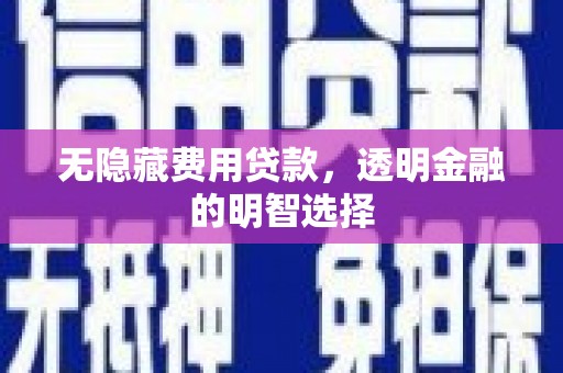 昌吉无隐藏费用贷款，透明金融的明智选择
