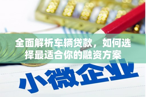 昌吉全面解析车辆贷款，如何选择最适合你的融资方案